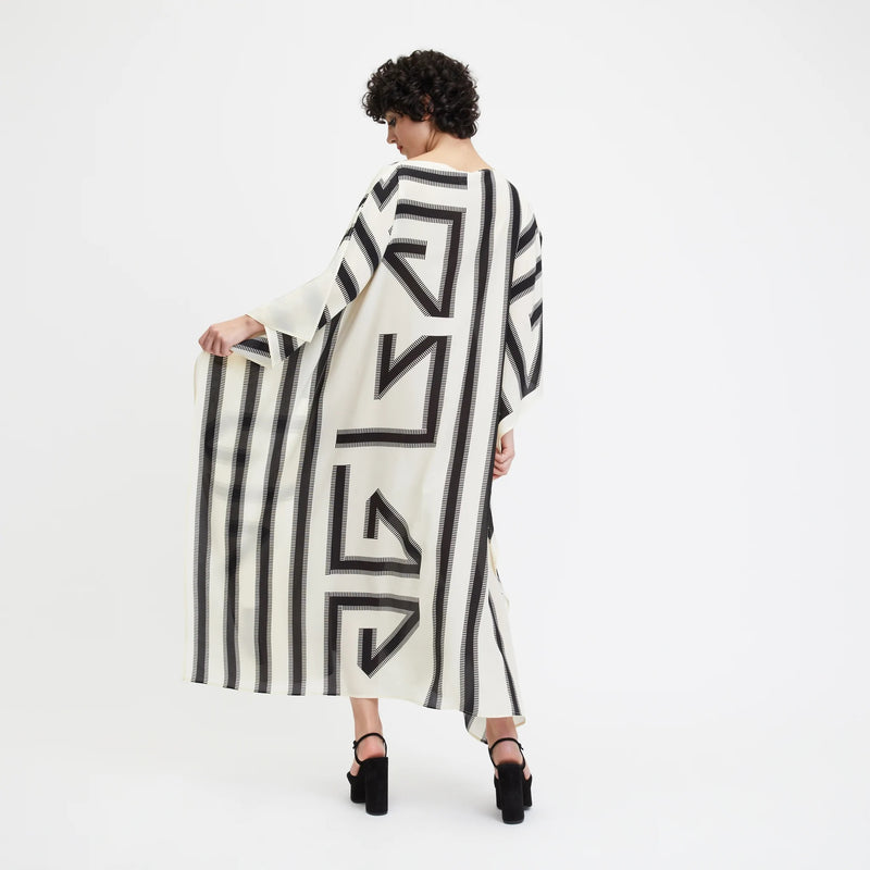 WHITE SCALE FRENCH MOSS KAFTAN