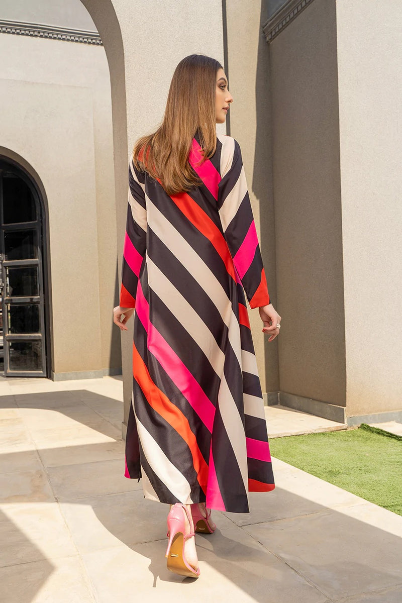 Multicolor Lines Premium Kaftan Dress